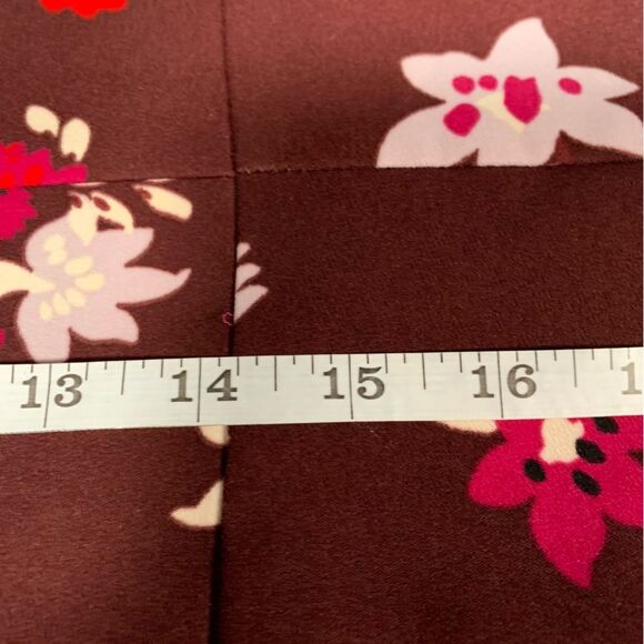 Ann Taylor Fit & Flare Long Sleeve Red Floral Dress Size 0 #844 - Picture 9 of 11